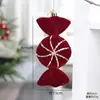 Decoração de Natal Transfronteiriça Veludo Bordô Poeira Presente Doce Grande Luvas Pingente de Gelo Árvore de Natal Enfeite de Presente