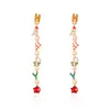 Pendientes de Atmósfera Navideña con Diamantes, Árbol de Navidad, Papá Noel, Hombre de Jengibre, Pendientes Navideños a la Moda, Lindos y Versátiles