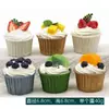 Modelo de Bolo Fruta Falsa Rolinho de Ovo Pão Mesa de Sobremesas Decoração de Vitrine Arranjo de Cena Adereços de Foto Brinquedos