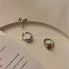 Anillo combinado de moda con incrustaciones de diamantes de garra de gato apilado para mujer estilo frío de Instagram Anillo abierto de cola de gato de metal