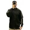 Cardigan Suéter Listrado Grande Popular Europeu Transfronteiriço Jaqueta Masculina Zíper Duplo Tendência Atacado de Fábrica