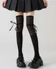 Meias Brancas Acima do Joelho para Mulheres, Estilo Jk com Laços, Meias Finas Transparentes, Meias Longas Estilo Escola Japonesa, Modelos de Primavera e Verão