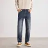 Pantalones de Vestir para Hombre Shanggu Primavera y Otoño Ajuste Delgado Ligeros de Negocios Jeans Sueltos Rectos Lavados Elásticos Estilo Old Money