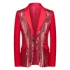 Ventas directas de fábrica transfronterizas vestido formal empalme traje brillante traje occidental club nocturno hombres anfitrión MC estudio fotográfico chaqueta hombres