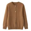 Chaqueta cárdigan de punto con estampado de lunares y oso, cuello redondo, 100% cachemira, para niños y niñas, suelta, simple y versátil