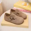 Zapatos Birkenstock para Niños 2026 Otoño Nuevo Estilo Moda para Niñas Versátiles de Cuero Versión Coreana Mocasines Retro Casuales para Niños