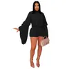 C7432 Moda Transfronteriza Aliexpress Amazon Moda Europea y Americana Moda Femenina Casual Plisado Color Sólido Mono Corto Nuevo