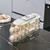 Caja de Huevos Temporizada, Estante para Huevos, Caja de Conservación para Puerta Lateral de Refrigerador, Dispensador de Huevos Tipo Deslizante, Caja de Almacenamiento de Huevos para Uso Doméstico