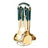 Conjunto de Utensílios de Cozinha Nórdicos de Luxo Leve Cerâmica Aço Inoxidável Utensílios de Cozinha Conjunto de Sete Peças Conjunto de Presente com Colher e Espátula de Cozinha em Aço Inoxidável