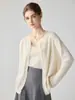 Cárdigan 100% cachemira pura para mujer, suéter tejido de cuello redondo, nuevo estilo otoño e invierno, holgado y casual, 95% cachemira