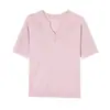 Roupas de Verão da Mamãe 2026 Novo Estiloso Top de Seda Gelada de Manga Curta para Mulheres de Meia-Idade e Idosas, Camiseta de Tricô Fina para o Verão