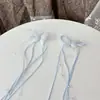 Pinza para el Cabello con Borla Larga de Cuentas y Cinta Nudo de Mariposa Estilo Ballet Dulce K Girl Hermoso Par de Pinzas para Flequillo Accesorios para el Cabello de Mariposa
