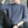 Suéteres para Hombre al por Mayor, Cuello Alto Medio, Estilo Coreano, Cuello Redondo Casual de Moda, Suéter Básico de Punto para Hombre, Fábrica de Exportación