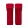 Meias Grossas de Tricô com Padrão Trançado Empilhadas para Outono e Inverno para Mulheres, Polainas Jacquard Espessas Quentes com Forro de Fleece Venda por Atacado