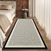 Alfombra de dormitorio color crema estilo francés, lujosa y elegante, adecuada para uso doméstico, dormitorio, mesita de noche y área de ventanal, resistente a las manchas