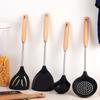 Juego de 4 Utensilios de Cocina de Silicona de Grado Alimenticio, Espátula para Cocinar Resistente a Altas Temperaturas, Cuchara para Sopa, Espátula para Cocinar, Juego Grande de Herramientas de Cocina