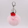 Berman Novo Pompom de Pelúcia de Cereja Chaveiro Pingente de Bolsa de Carro Boneca Máquina Mochila Escolar para Menina Pingente