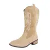 Comercio exterior transfronterizo botas largas para mujer talla grande modelo nuevo 2026 punta fina tacón cuadrado botas estilo western vaquero para montar