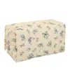 Bolsa de Maquiagem Floral Grande Capacidade Acolchoada Algodão Flor Ins Estojo de Lápis Estudante Portátil Cosméticos Necessaire Bolsa de Cosméticos