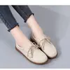 Sapatos de trabalho casuais femininos de couro com cadarço, tendência 2024 para escritórios, sola de tendão, sola macia, antiderrapantes, camada única