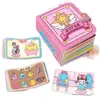 Mini Libro de Pegatinas de Disfraces de Princesa Lindo Set de Pegatinas Pequeñas para Niñas Libro Tranquilo Juguete Hecho a Mano DIY