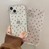 Transfronterizo Temu Más Vendido Simple Pantalla Completa Estampado de Corazones Pequeños Transparente Funda para iPhone18Pm Cubierta Completa Ultra-Delgada Funda para Teléfono