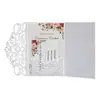 Tarjeta de felicitación del Día de San Valentín Flor de rosa Invitación Acción de Gracias Láser Hueco Boda Hermosa Invitación Impresión de página interior