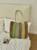 Venta Caliente Transfronteriza Diseño de Nicho Francés Color de Contraste Paja de Papel Bolso Tejido a Mano Bolso de Hombro Viaje de Vacaciones Bolso Tejido de Paja