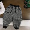 Pantalones de Otoño e Invierno para Niños y Niñas Pantalones Harlan Pantalones Casuales para Niños Pantalones de Abrigo para Bebé Pantalones Coreanos de Cuadros para Niños