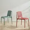 Silla Todo en Uno Nórdica para Adultos, Silla de Plástico con Respaldo Moderna y Sencilla, Silla de Comedor Hueca Engrosada para Exteriores sin Reposabrazos