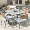 Mesa y Silla de Exterior Patio Jardín Silla de Ratán Impermeable Moderno Simple Villa Exterior Balcón Ratán Juego de Sillas Casuales para Comedor
