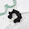 Nuevo anillo para el cabello de perla de estilo francés que combina con todo, elegante cuerda para el cabello de satén con forma de intestino grueso para niñas, cuerda para el cabello con bola de tendón de goma, accesorios para el cabello