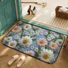 Alfombrilla de suelo floral de cristal y terciopelo imitación cachemir más vendida de Temu transfronteriza para entrada del hogar, felpudo resistente a la suciedad y al desgaste en stock