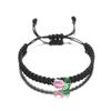 Pulseras Tejidas a Mano de Tulipán Transfronterizas Europeas y Americanas, Joyería Artesanal Colorida Estilo Ins para Mujer Simple y Fresca al por Mayor