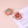 Flor artificial pequeno tamanho rosa encaracolada cabeça de flor flor de seda atacado cabeça de flor fazendo material de flor arranjo de flores com enfeites de cabelo rosa
