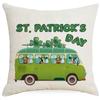 Funda de Almohada Estampada de Trébol Verde de Cuatro Hojas St. Almohada de Lino para el Hogar del Día de San Patricio Cojín del Día Nacional Irlandés
