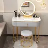 Tocador de Dormitorio de Estilo Lujo Ligero Nuevo 2024, Tocador de Maquillaje Simple Moderno, Tocador de Maquillaje Estilo Celebridad de Internet Ins para Espacios Pequeños