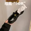 Mocasines slip-on de piel de vaca con moneda de oro y camelia para mujer, punta redonda, estilo británico, tacón grueso, suela gruesa, zapatos pequeños de cuero JK