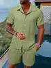 Fábrica de Origen Verano Aliexpress Amazon Transfronterizo Europeo y Americano Ropa de Hombre Polo de Manga Corta Conjunto de Shorts Versátil de Moda