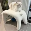 Taburete Líquido con Forma de Gato para Cambiarse los Zapatos, Taburete para Sala de Estar de Celebridad de Internet con Temática Animal, Taburete de Maquillaje, Taburete de Vestidor, Reposapiés, Taburete para Entrada