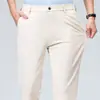 Comércio Exterior Exportação Calças de Seda de Gelo Masculinas Verão Estilo Fino Calças de Pai Meia-idade Soltas Perna Reta Calças Longas Calças de Terno Masculinas de Negócios