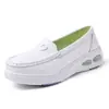 Zapatos de Enfermera en Stock para Mujer, Otoño, Suela Blanda, Transpirables, Antideslizantes, Cuero Genuino, Negros, Zapatos de Trabajo Médicos, Comercio Exterior Transfronterizo, Dropshipping de Una Pieza