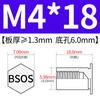 Yishenglong Pernos Remachables para Agujero Ciego de Acero Inoxidable Tuercas Remachables Placa de Presión Hexagonal Rosca Bsos-M3M4