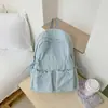 Nova Mochila de Grande Capacidade Cor Lisa Feminina Estudante do Ensino Fundamental Estudante do Ensino Médio Estudante Universitário Feminina Estilo Academia Fresca Casual Bolsa de Ombro Dupla