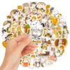 50 piezas pegatinas de gato de tinta pegatinas de gato cuaderno Diario patineta maleta taza de agua pegatinas de graffiti impermeables