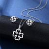 Conjunto de collar y pendientes de joyería transfronterizos de Europa y Estados Unidos al por mayor, pendientes de estrellas, colgante de acero inoxidable, cadena de metal