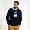 Nuevo Suéter de Punto Grueso para Hombre de Comercio Exterior Transfronterizo, Moda Casual Juvenil, Cuello Bufanda Elegante, Suéter Cálido