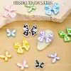 Nuevo color de uñas mariposa tridimensional al por mayor verano fresco textura de pintura en aerosol metálico decoración de diamantes decoraciones de mariposa