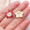 20 Piezas de Rosas Rojas Brillantes con Goteo de Aceite, Accesorios para Joyería DIY, Pulsera, Collar, Colgante, Llavero, Kit de Materiales para Colgantes Pequeños