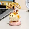Árbol de la Fortuna Amarillo de Cristal Regalo para Colegas, Regalo de Oficina, Nueva Figura Linda de Gato, Decoración Creativa
